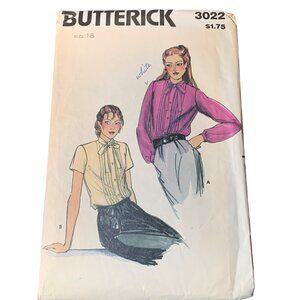 Vintage Butterick Sewing Pattern 3022 Misses' Shirt Size 16 - Uncut